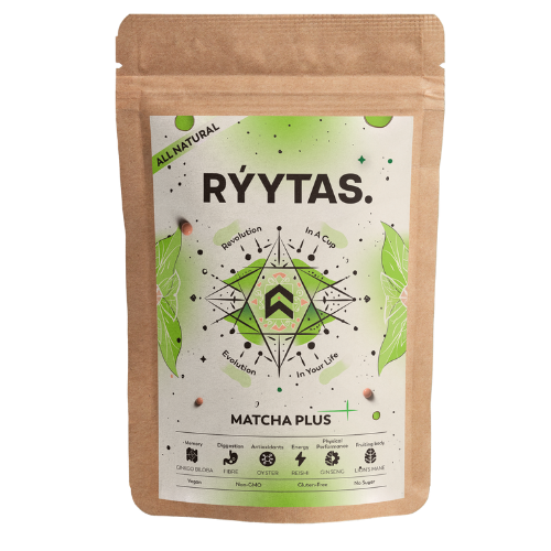 RÝYTAS. Matcha Plus – funkcinė grybų arbata energijai ir fokusui